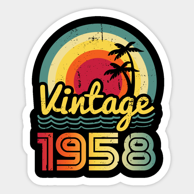 Vintage 1958 Made in 1958 65th birthday 65 years old Gift Sticker by Winter Magical Forest